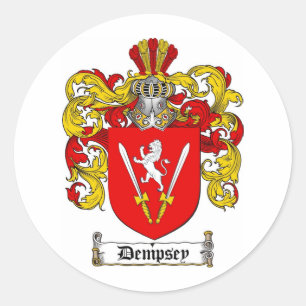 DEMPSEY FAMILIE CREST - DEMPSEY COAT OF ARMS RONDE STICKER