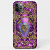 Dempsey Plum Elegant Chic Monogram Case-Mate iPhone Case (Achterkant)