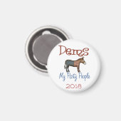 DEMS Mijn Partij Patriottische Ezel Ontwerp Magneet (Voorkant / Achterkant)