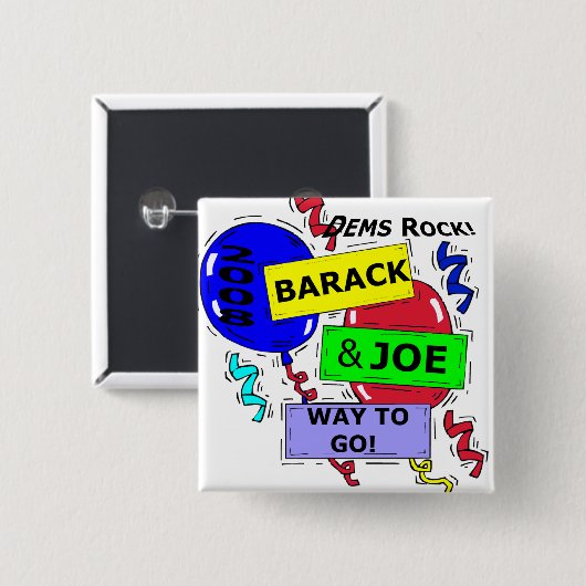 DEMS ROCK VIERKANTE BUTTON 5,1 CM (Voorkant /achterkant)