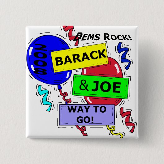 DEMS ROCK VIERKANTE BUTTON 5,1 CM (Voorkant)