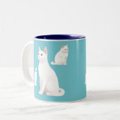 Demure Cats Tweekleurige Koffiemok (Voorkant links)