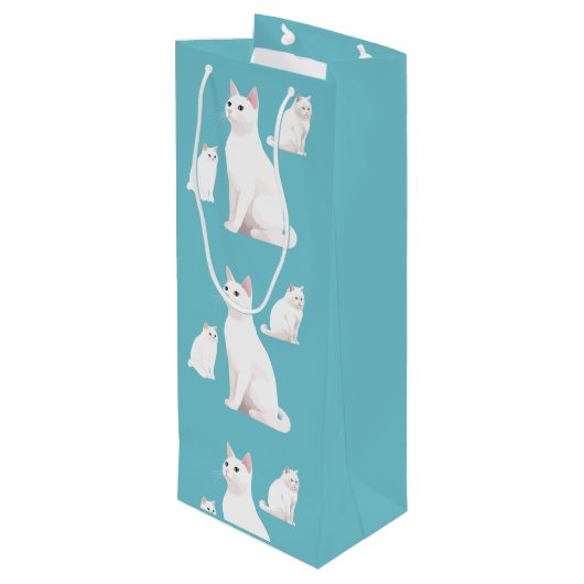 Demure Cats Wijn Cadeautas (Achterkant Gekanteld)