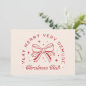 Demure Christmas coquette esthetisch Feestdagenkaart (Staand voorkant)