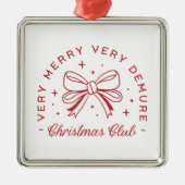 Demure Christmas coquette esthetisch Metalen Ornament (Voorkant)