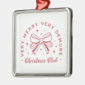 Demure Christmas coquette esthetisch Metalen Ornament (Links)