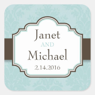 Demure Damask Grote Vierkante Stickers/afdichtinge Sticker
