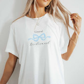 Demure lichtblauwe boog bruidsmeisje voorstel t-shirt