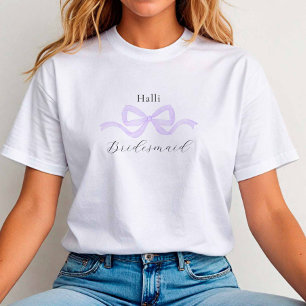 Demure Lila Bow Bruidsmeisje Voorstel T-shirt