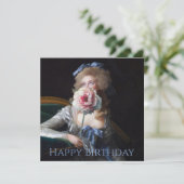Demure met Pink Peony Gelukkige Verjaardag Kaart (Staand voorkant)