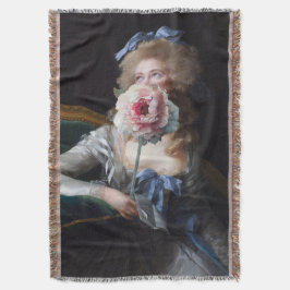 Demure met roze pioen deken