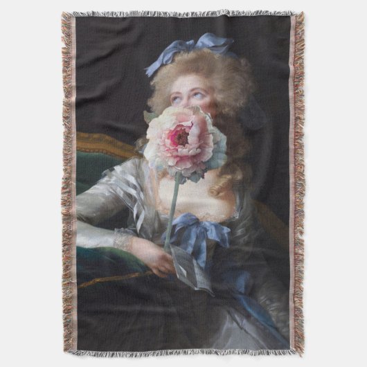 Demure met roze pioen deken (Voorkant Verticaal)