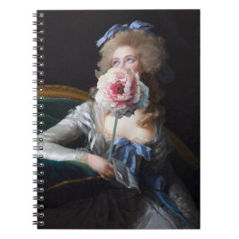 Demure met roze pioen notitieboek