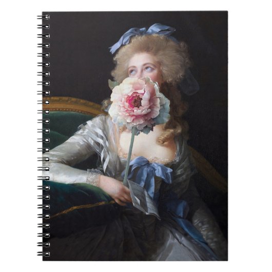 Demure met roze pioen notitieboek (Voorkant)