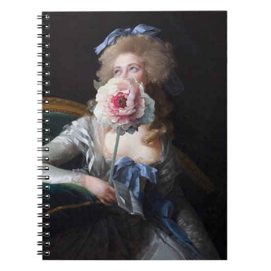 Demure met roze pioen notitieboek (Voorkant)