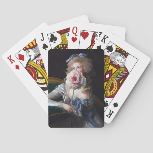 Demure met roze pioen pokerkaarten (Achterkant)