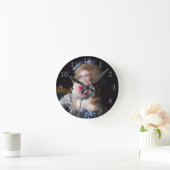 Demure met roze pioen ronde klok (Huis)