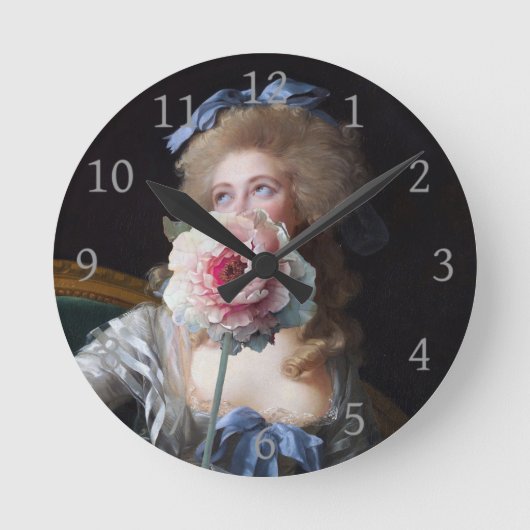 Demure met roze pioen ronde klok (Voorkant)