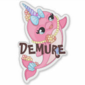 Demure Narwhal Sticker (Voorkant)