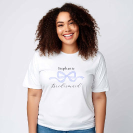 Demure Paarse Boog Bruidsmeisje Voorstel T-shirt