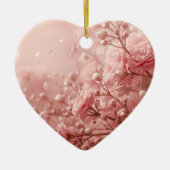 Demure Pink Flowers on a Romantic Valentine Tree Keramisch Ornament (Voorkant)