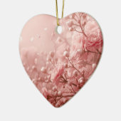 Demure Pink Flowers on a Romantic Valentine Tree Keramisch Ornament (Links)
