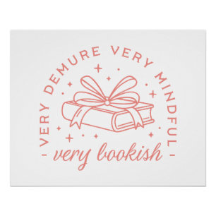 Demure schattige boekwinkel roze esthetiek perfect poster