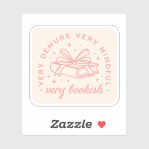 Demure schattige boekwinkel roze esthetiek sticker