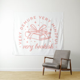 Demure schattige boekwinkel roze esthetiek wandkleed