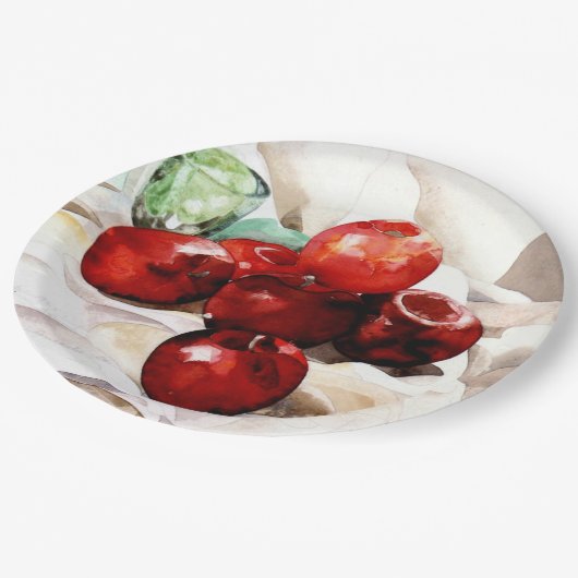 Demuth - appels en groen glas papieren bordje (Gekanteld)