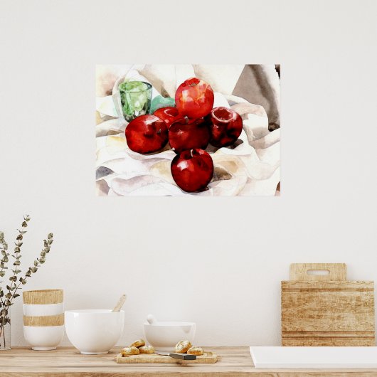 Demuth - Appels en groen glas Poster (Keuken)