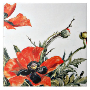 Demuth - Rode klaprozen, populaire schilderij, Tegeltje