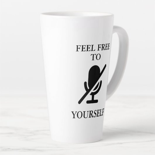 "Demuut uzelf" Fun Quote Latte Mok (Rechterhoek)