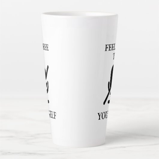 "Demuut uzelf" Fun Quote Latte Mok (Voorkant)