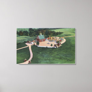 Den Danske Landsby (Deens dorp) Canvas Afdruk