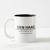Den Haag Coordinaten - Den Haag Coordinates Tweekleurige Koffiemok (Links)