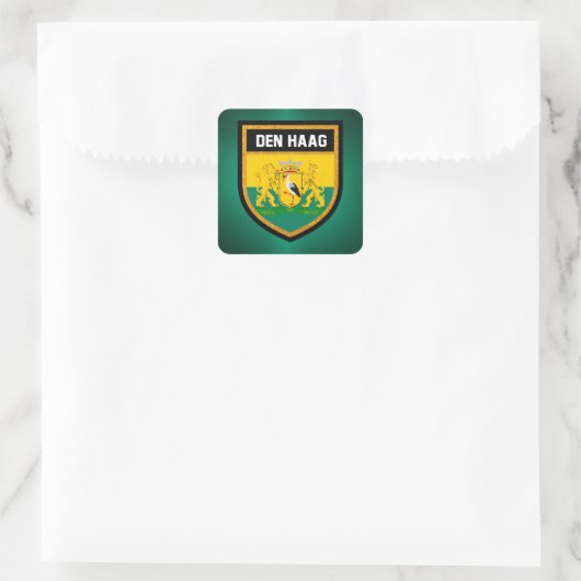 Den Haag Flag Vierkante Sticker (Tas)