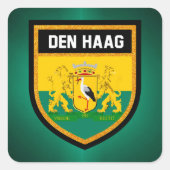 Den Haag Flag Vierkante Sticker (Voorkant)
