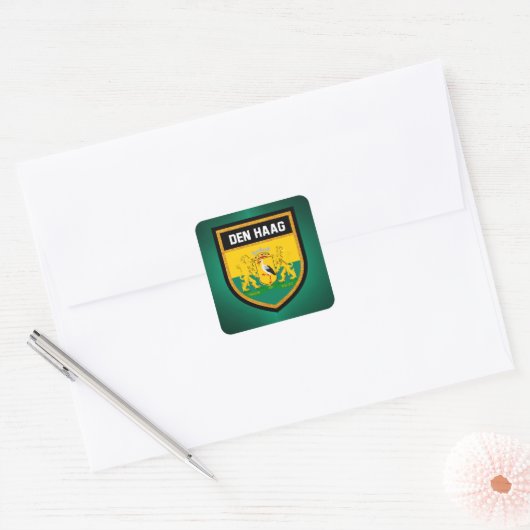 Den Haag Flag Vierkante Sticker (Envelop)