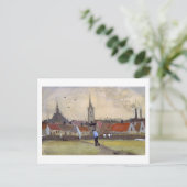 Den Haag met nieuwe kerk, Van Gogh Fine Art Briefkaart (Staand voorkant)