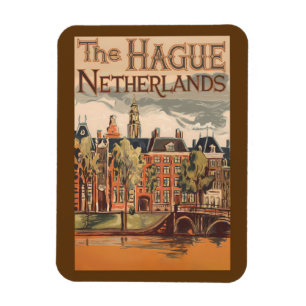 Den Haag Nederland Illustratie Reiskunst Magneet