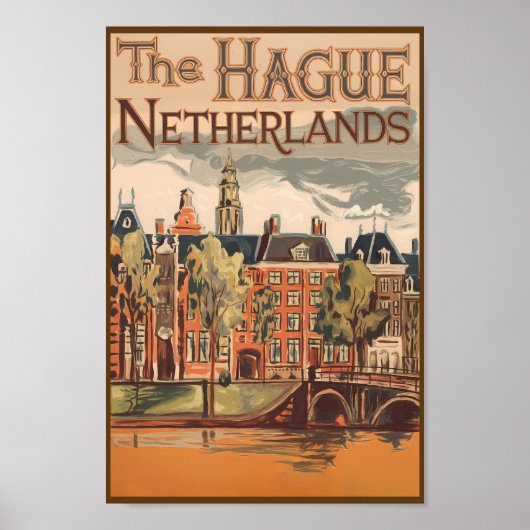 Den Haag Nederland Illustratie Reiskunst Poster (Voorkant)