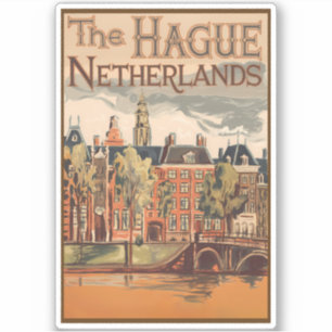 Den Haag Nederland Illustratie Reiskunst Sticker