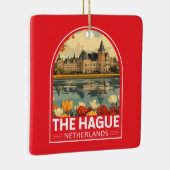 Den Haag Nederland Travel Art Embleem Keramisch Ornament (Rechts)