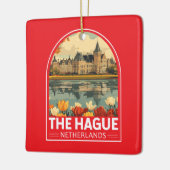 Den Haag Nederland Travel Art Embleem Keramisch Ornament (Links)
