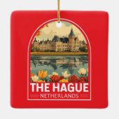 Den Haag Nederland Travel Art Embleem Keramisch Ornament (Achterkant)