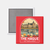 Den Haag Nederland Travel Art Embleem Magneet (Voorkant / Achterkant)