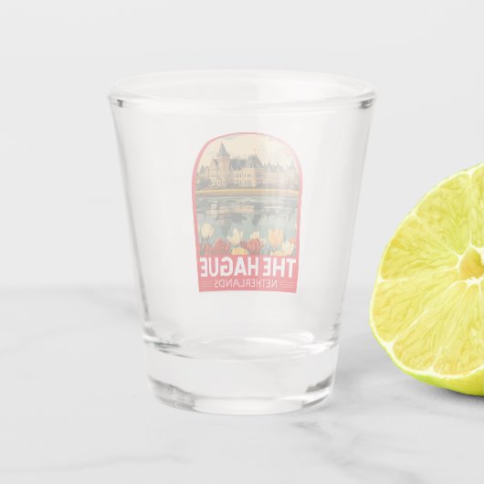 Den Haag Nederland Travel Art Embleem Shot Glas (Achterkant)