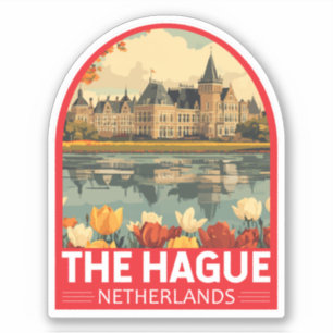 Den Haag Nederland Travel Art Embleem Sticker