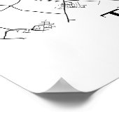 Den Haag Poster zwarte en witte hoofdkaart (Hoek)